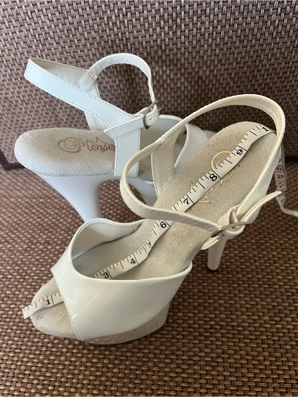 Pleaser White Platform Heels. US 8.